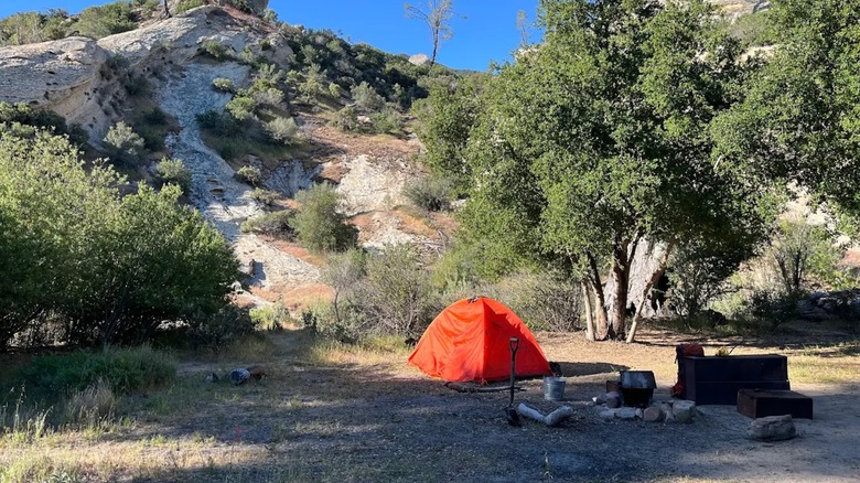 Campsite in San Rafael Wilderness in California