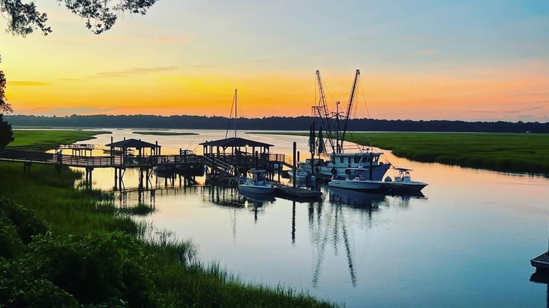 Boats in Shellman Bluff, Georgia.