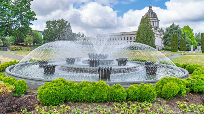 The Washington State Capitol building and campus in Olympia