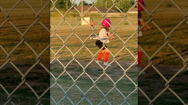 Girl batting at POP Allum Park in Gravette, Arkansas