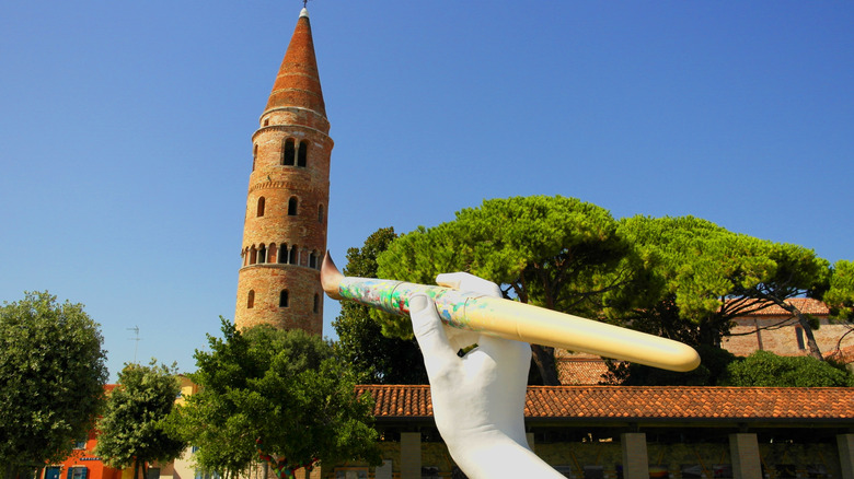 The cylindrical Campanile del Duomo di Caorle