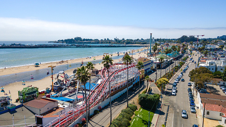 Santa Cruz Beach Boardwalk from above