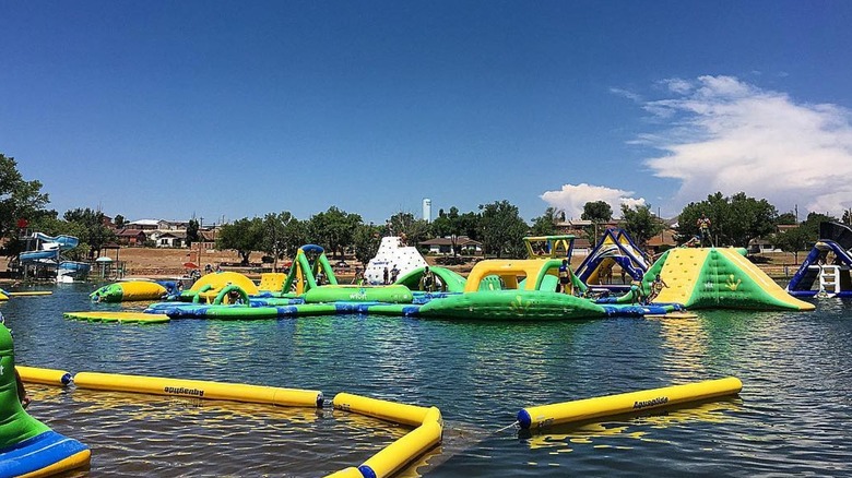 Park Lake water obstacle course