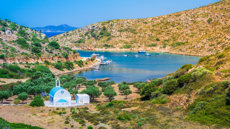 Small harbor on Lipsi Island, Greece