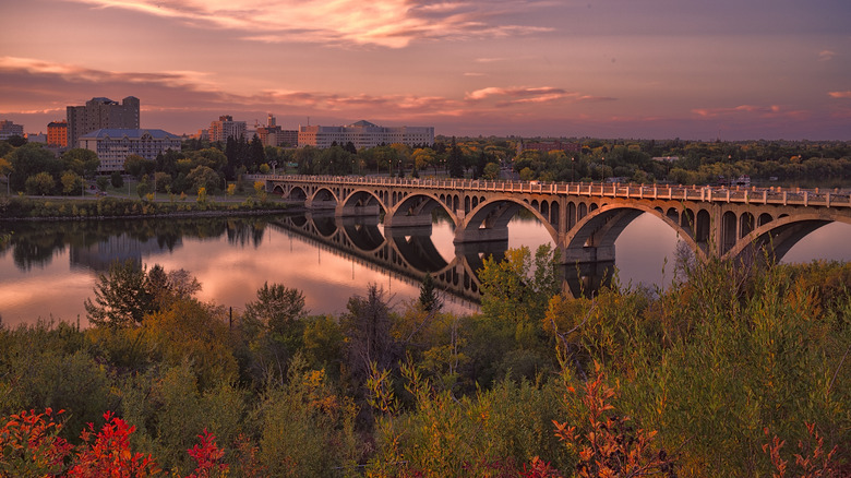 Sunset view of Saskatoon, Saskatchewan, Canada