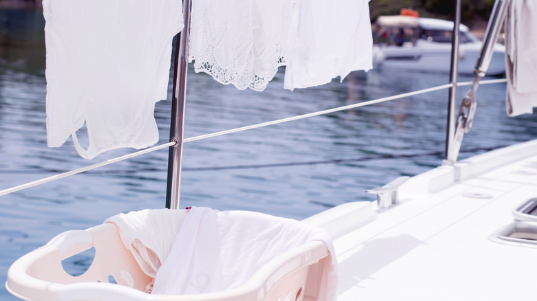 Clothes hanging on deck