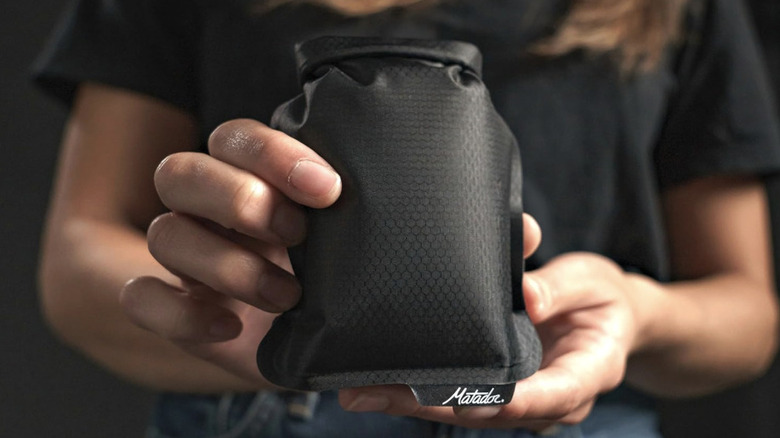 Black matador soap bar bag, close up view