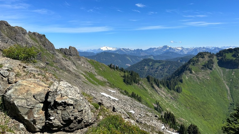 A steep ridgeline on top of Sauk Mountain in Washington's North Cascades