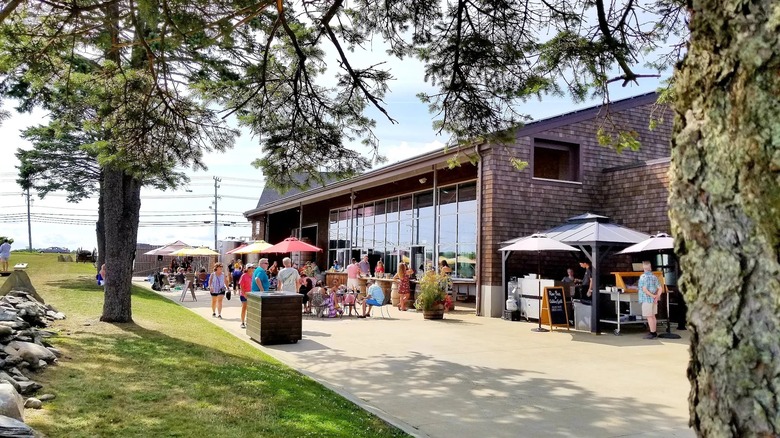 The outdoor dining area at Newport Vineyards in Newport, Rhode Island