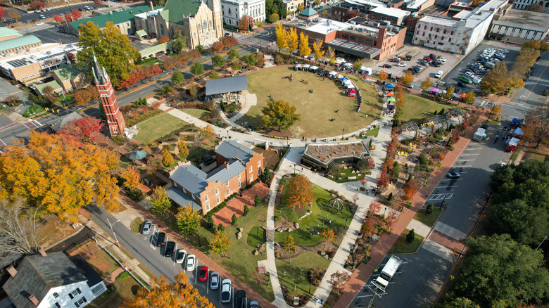 Bell Tower Green in downtown Salisbury, North Carolina