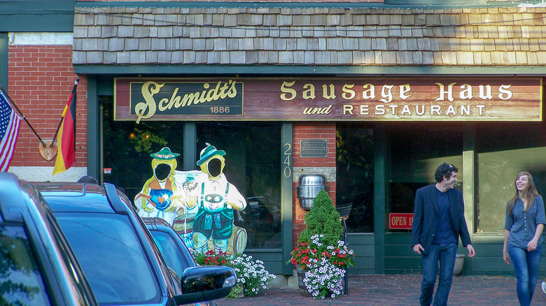 Exterior of Schmidt's Sausage Haus und Restaurant in Columbus, Ohio