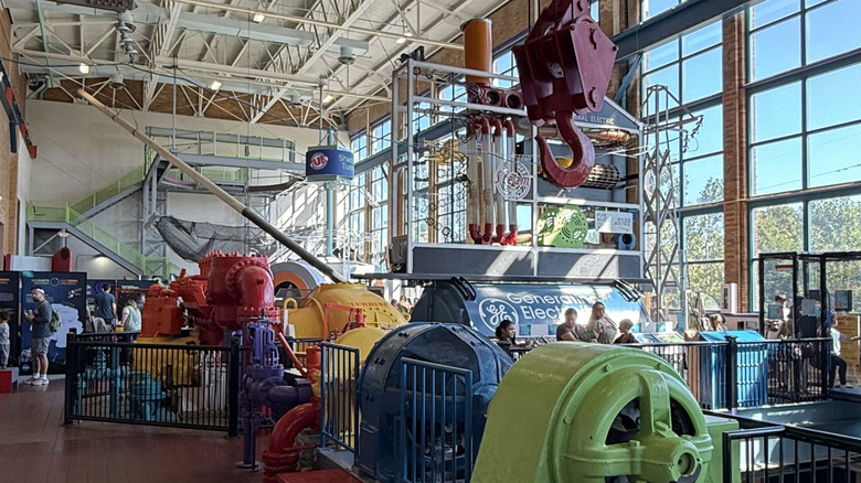 A children's play space inside a power plant converted into a science museum,