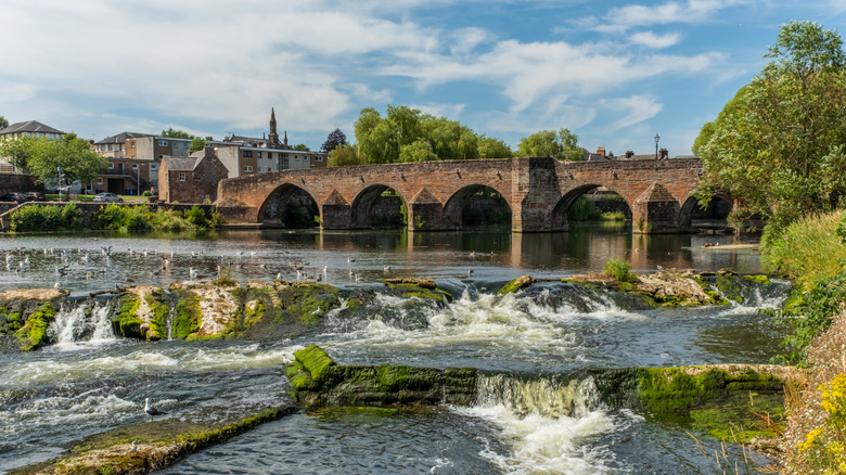 Devorgilla's Bridge across the River Nith in Dumfries, Scotland
