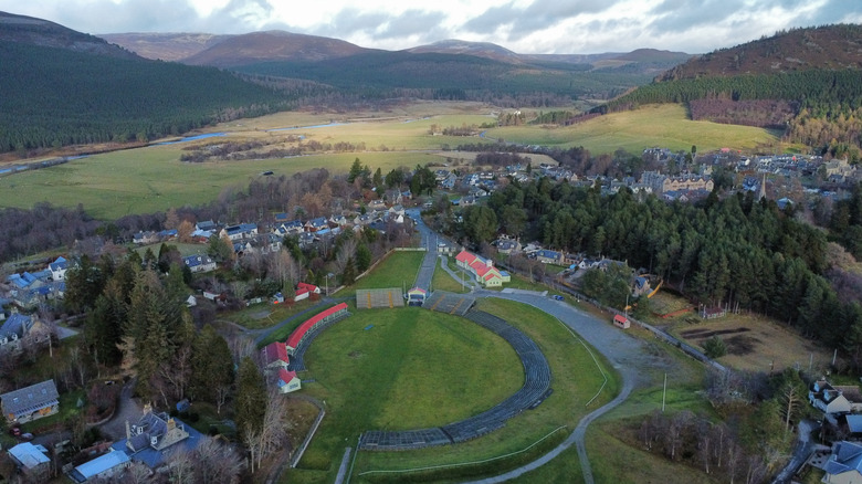 Games arena in Braemar surrounded by mountains