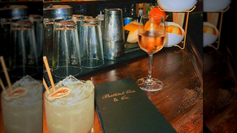 Bathtub Gin & Co. drink and menu