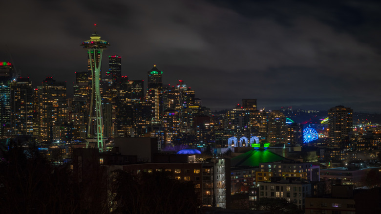 Seattle, WA at night