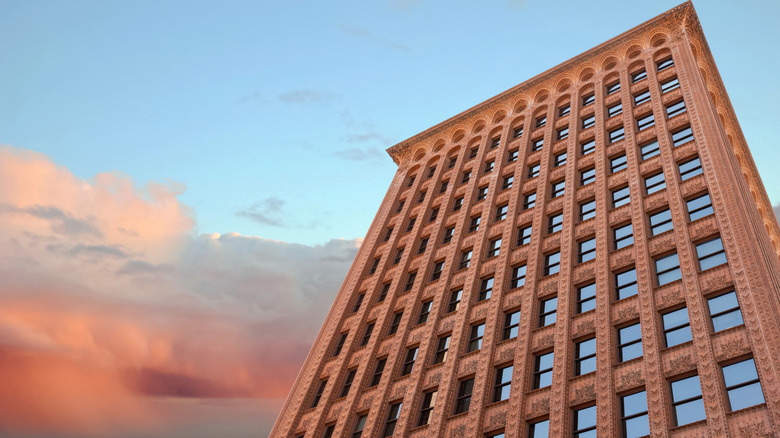 Looking up at the Guaranty Building Court Street to City Hall in Buffalo, New York