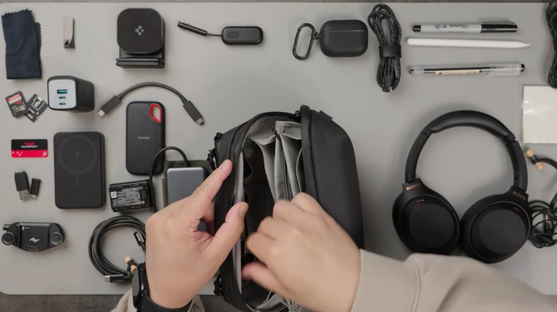Tech pouch with cables