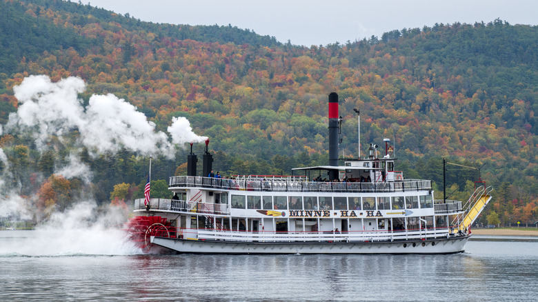The Lake George Steamboat Company's Minne-Ha-Ha steamboat on Lake George