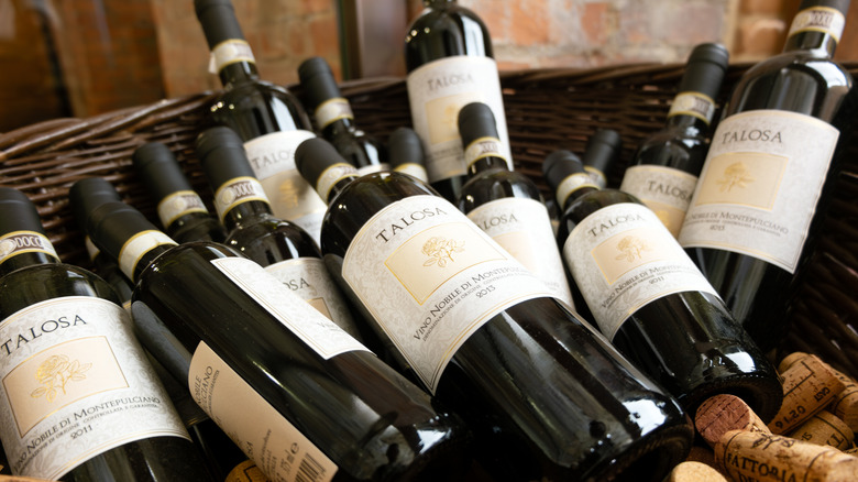 Bottles of Vino nobile di Montepulciano