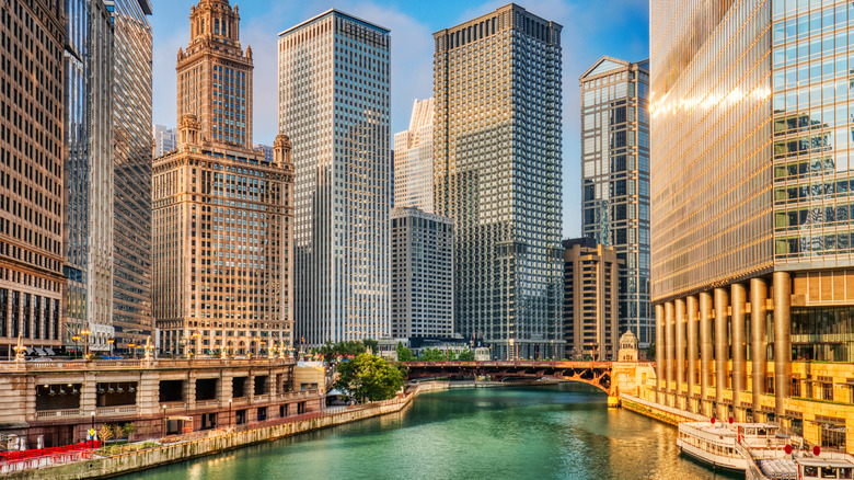 Downtown Chicago as seen from a river cruise