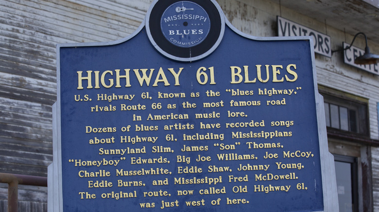 Blues Trail marker highlighting the area's connection to the blues