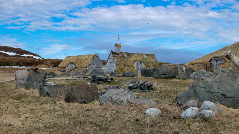 Reconstructed Viking settlement at L'Anse aux Meadows in Newfoundland