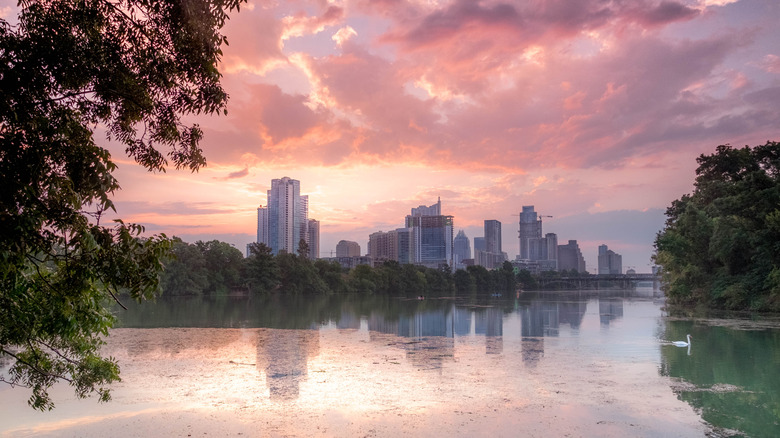 Sunrise in Austin taken from a distance