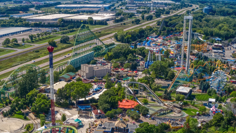 Aerial view of Valleyfair in Shakopee, Minnesota