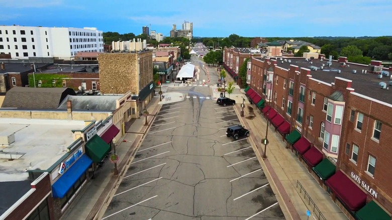 Aerial view of Downtown Shakopee, Minnesota