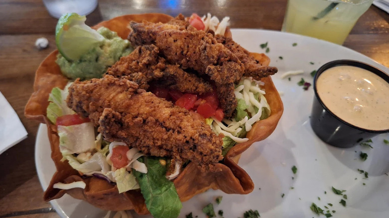 Fried chicken salad at Cantina 76