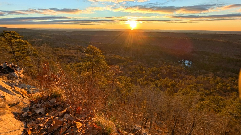 Sunset view from Kings Chair Overlook in Oak Mountain State Park, Alabama