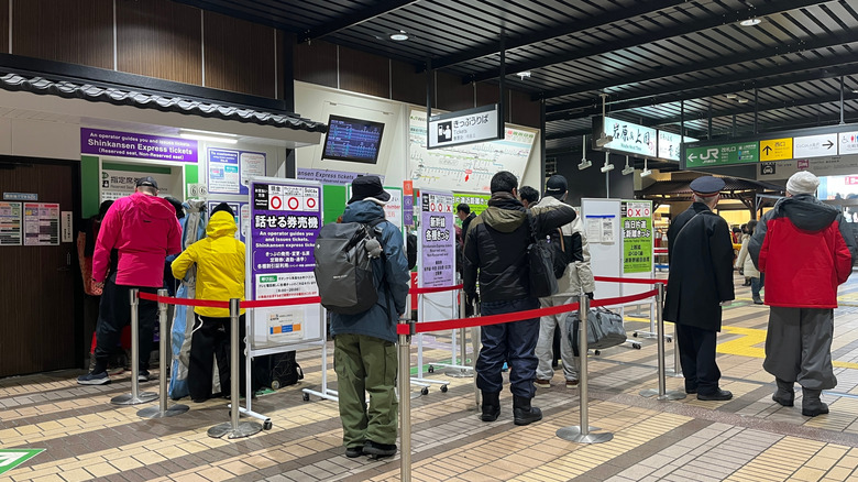 Skiers at Echigo-Yuzawa Station
