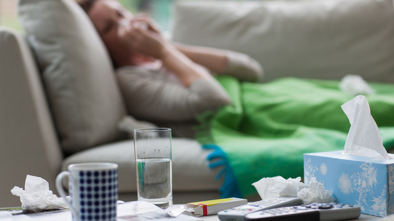 Person sick with a cold