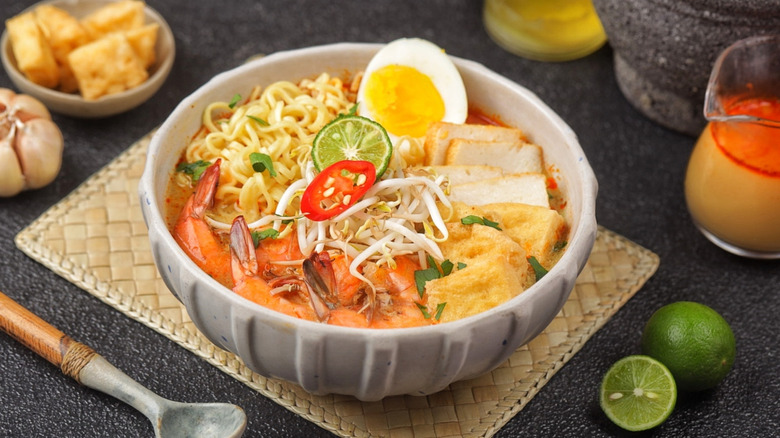 Laksa, typical dish of Singapore and Peranakan cuisine