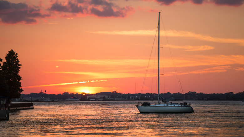 Sailboat on the Detroit river
