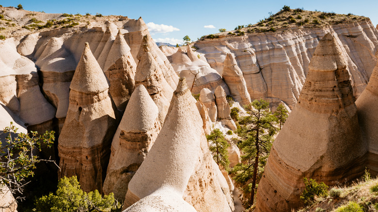 Cochiti Lake, New Mexico, through a timber arch