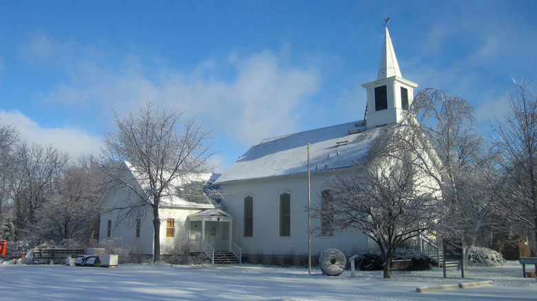 View of the Dexter Area Historical Museum in the snow