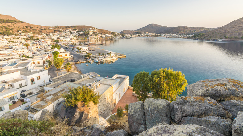 Skala Village harbour view in Patmos Island. Patmos Island is populer tourist destination in Greece.