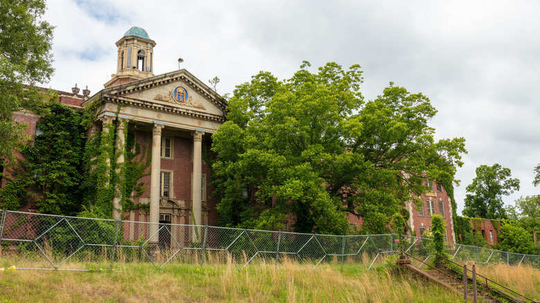 Central State Hospital covered in ivy in Milledgeville Georgia