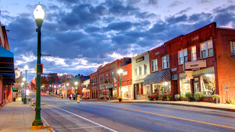 Downtown street in Ellsworth, Maine