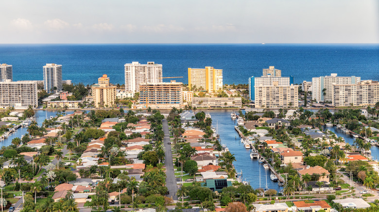Aerial view of Pompano Beach in Florida
