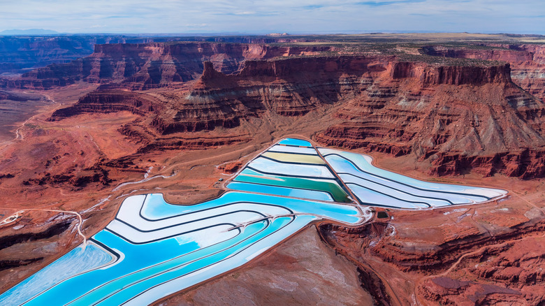 The potash ponds in Moab near Canyonlands National Park, Utah