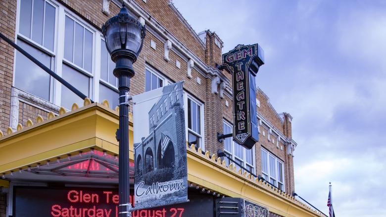 The historic Gem Theatre in historic downtown Calhoun, Georgia