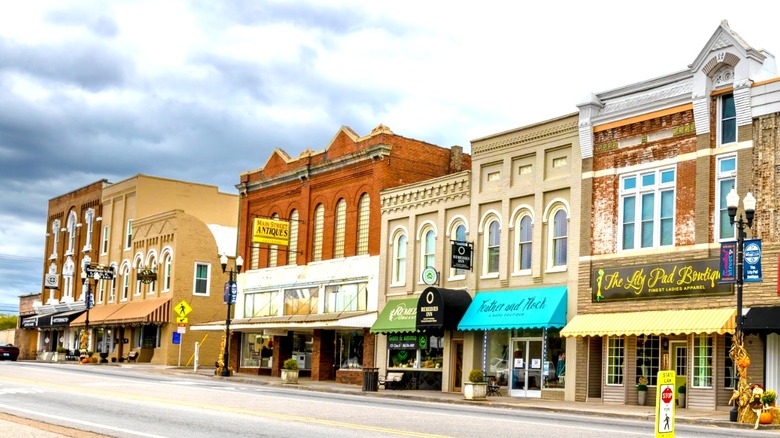 The view of Sweetwater Main Street in Sweetwater, TN.