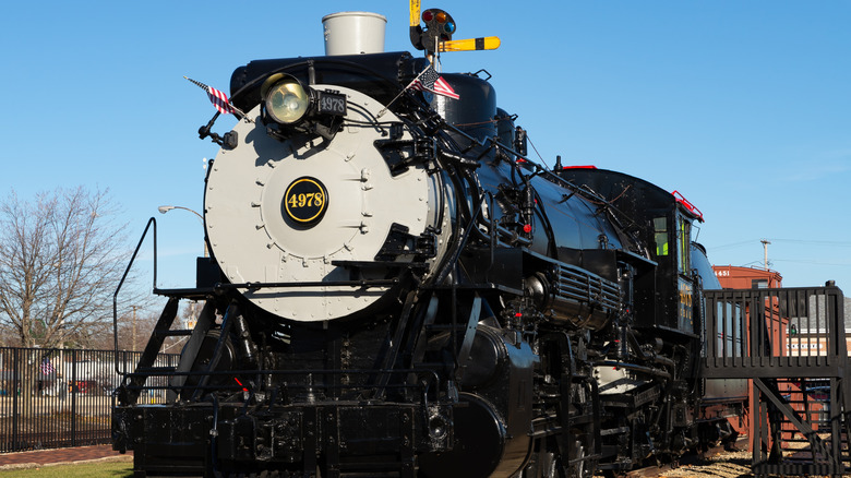 The 1923 CB and Q steam locomotive at the Union Depot Railroad Museum in Mendota, Illinois