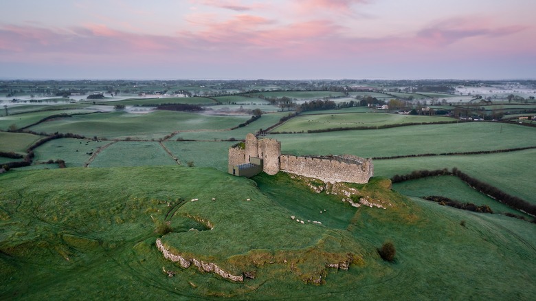 Aerial view of Roche Castle, Dundalk