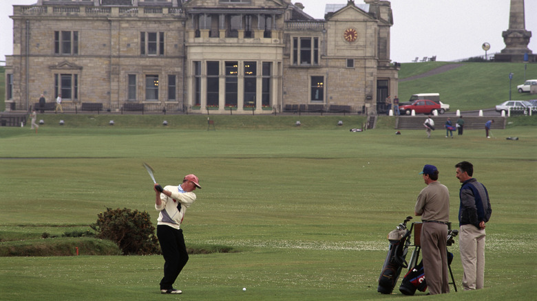 Golfers on green at The Old Course, St Andrews