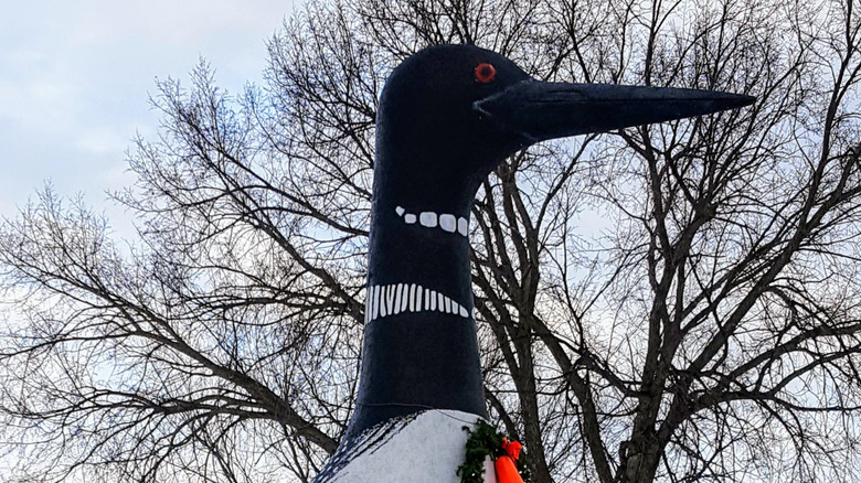 A giant loon sculpture