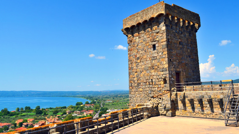 Historic tower overlooking Lake Bolsena